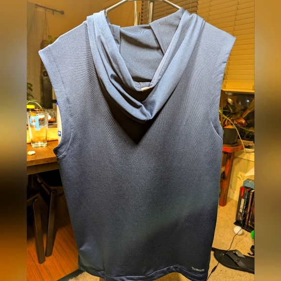 Navy Blue Adidas Sleeveless Hoodie - Picture 2 of 4